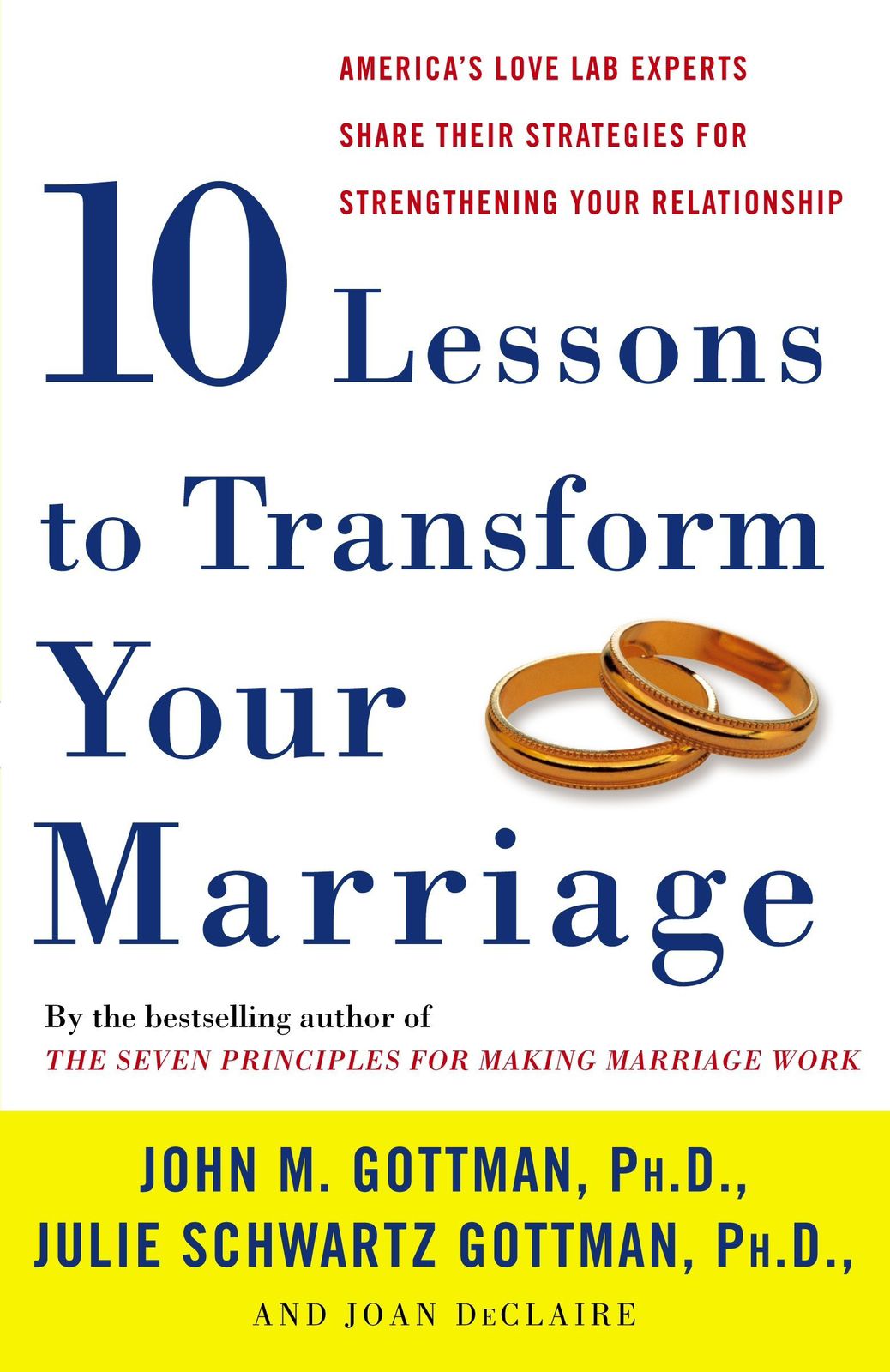 Ten Lessons to Transform Your Marriage: America's Love Lab Experts Share Their Strategies for Strengthening Your Relationship
 By John M. Gottman, Joan DeClaire,Julie Schwartz Gottman